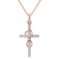 Necklace with pendant in the shape of a cross made of diamond alloy – Silver