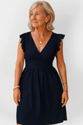 Henriette – Ruched waist dress – White / M