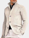 Henrik – Buttoned Knit Jacket – Navy Blue / XL