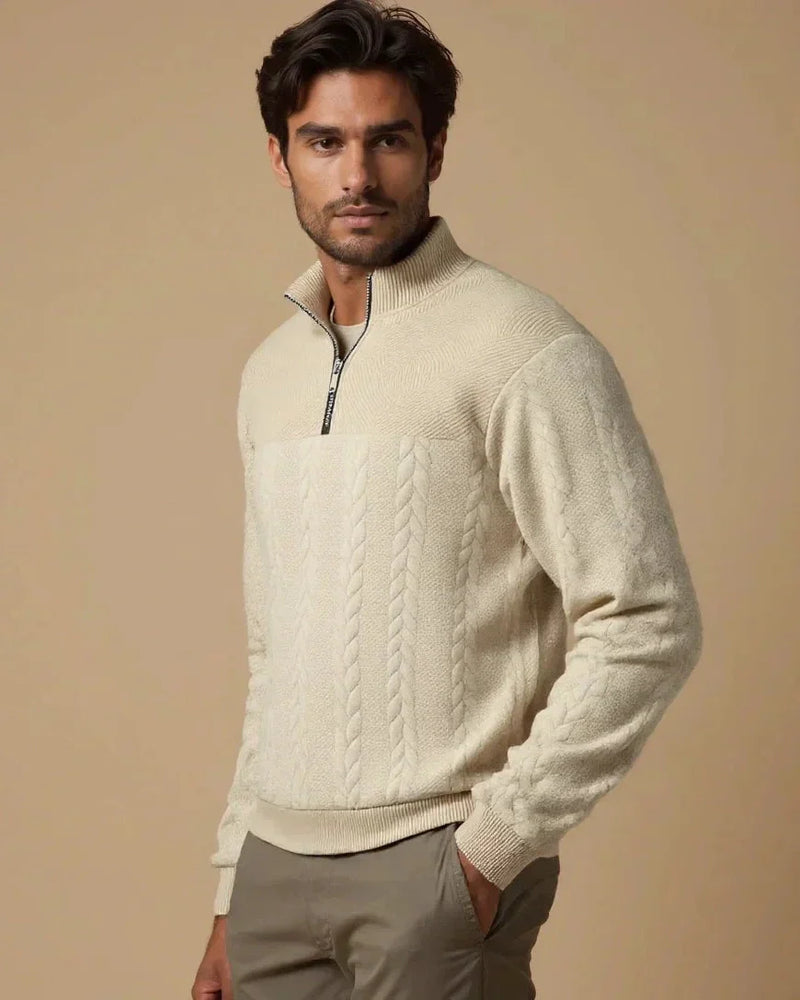 Henry – Jumper with collar – Beige / S