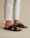 Illino – Sandals with cross straps – Brown / 42