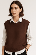 Inger – Sleeveless shirt – Brown / S