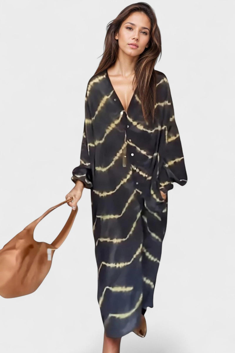 Inger – Bohemian dress – Dark Blue / S