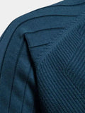 Jacquard – Zip-Up Knit Cardigan – Khaki / L