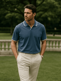 Jesper – Noir V-neck Polo – Black / XL