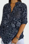 Johanne – Blue floral blouse – Light Blue / M