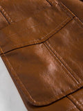 Jonas – Caramel colored leather jacket – Brown / XL