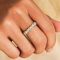 Adjustable ring in silver and hand-painted enamels with daisies – 18