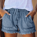 Karen – High life Denim shorts – Light Blue / L
