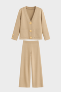 Karen – Long Sleeve Set – Brown / M