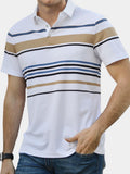 Kasper – Sunset Striped Polo – Black / M