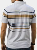 Kasper – Sunset Striped Polo – Black / L