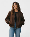 Katrine – Short bomber jacket – Dark Brown / XS
