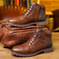 Kennedy – Faux Leather Ankle Boots – Brown / 40