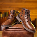 Kennedy – Faux Leather Ankle Boots – Brown / 41