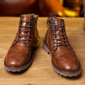 Kennedy – Faux Leather Ankle Boots – Brown / 42