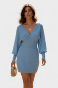 Klara – Elegant wrap dress with V-neck – White / M