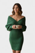 Klara – Elegant wrap dress with V-neck – White / L