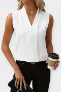 Lærke – V-neck top – White / S