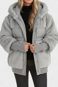 Lena – Luxurious down jacket with hood – Brown / L