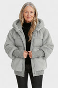 Lena – Luxurious down jacket with hood – Brown / XL