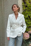 Lene – Classic blazer – White / S