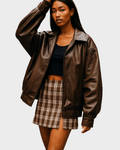 Lene – Oversized jacket – Brown / XS