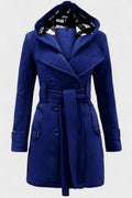 Leona – Elegant double-breasted coat – Blue / M