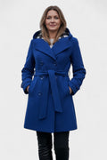 Leona – Elegant double-breasted coat – Blue / S