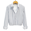 Levi – Elegant Striped Shirt – Dark Blue / L
