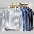 Levi – Elegant Striped Shirt – Dark Blue / XL