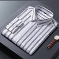 Levi – Elegant Striped Shirt – Dark Blue / 2XL