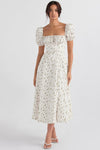 White floral print