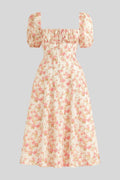 Lina – Midi dress – Pink floral print / S