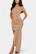 Liv – Asymmetric Dress – Sand / S