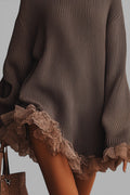 Louise – Warm Knitted Dress with Ruched Detail – L