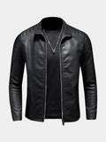 Luca – Cross leather jacket – Blue / S