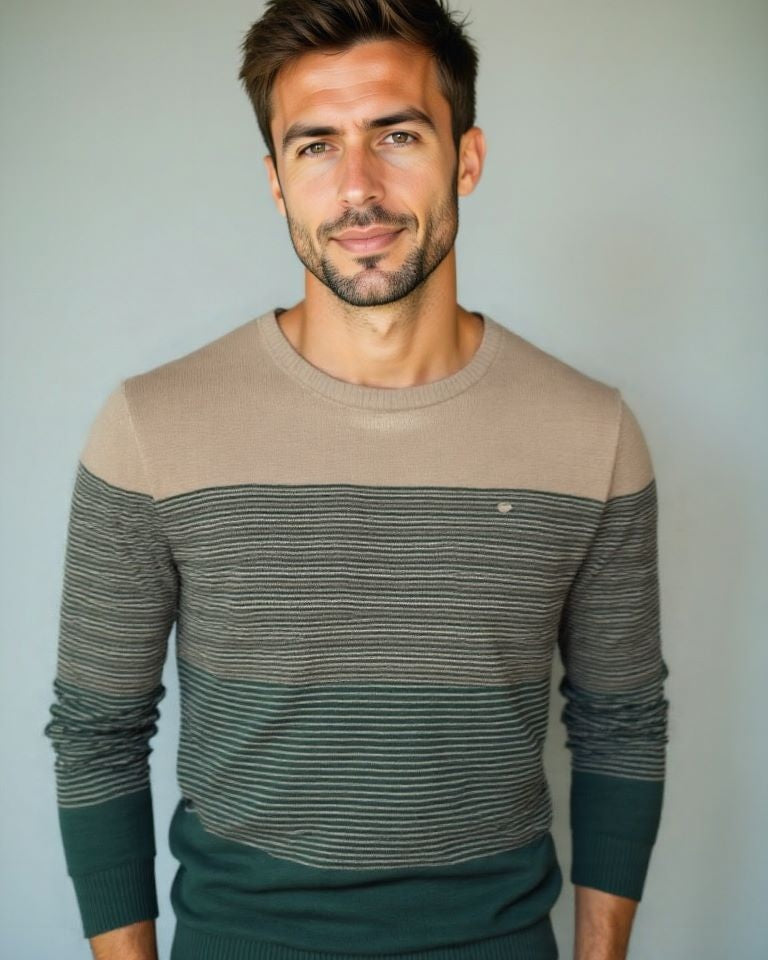 Lukas – Jumper with Round-Neck – Dark Green / S