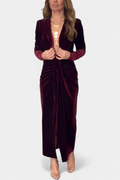 Luna – Velvet dress – Bordeaux / M