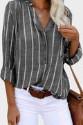 Luna – Striped blouse – Red / M
