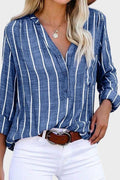 Luna – Striped blouse – Red / XL