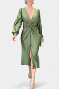 Malina – V-neck blouse – Green / M