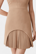Malou – Pleated dress – Khaki / L