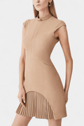 Malou – Pleated dress – Khaki / S