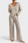Malou – Rib knit set – Beige / XS
