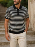 Malthe – Classic Striped Polo – Black / M