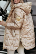 Marcella – Elegant autumn jacket with hood – Beige / L
