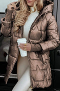 Marcella – Elegant autumn jacket with hood – Beige / XL