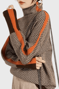 Marie – High neck Wool Jumper – Orange / L