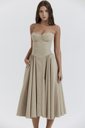 Marie – Midi Dress – Beige / M